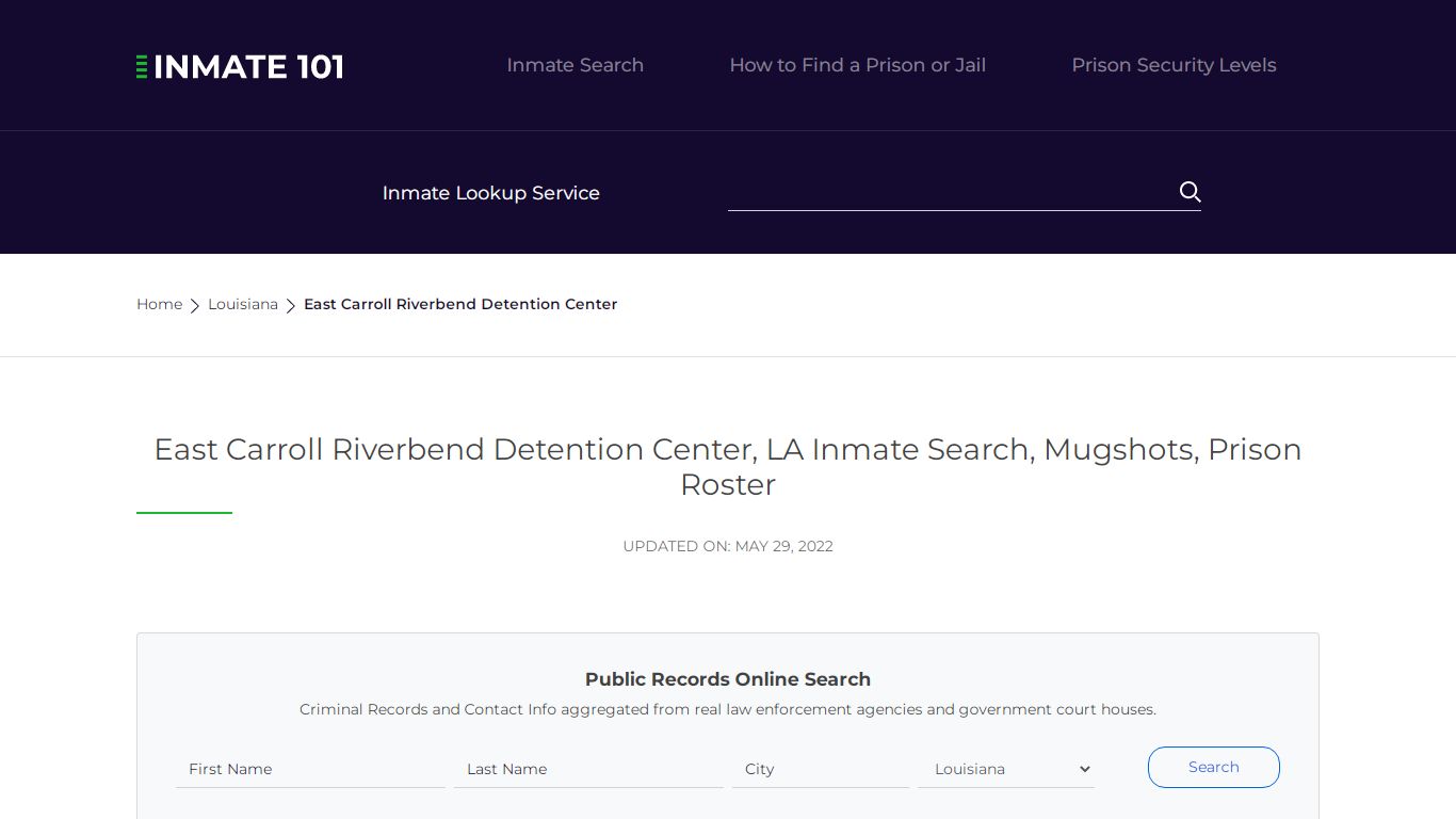 East Carroll Riverbend Detention Center, LA Inmate Search ...