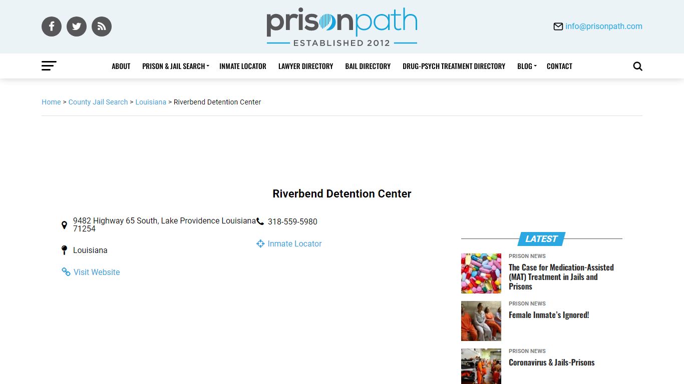 Riverbend Detention Center - Prison Inmate Search ...